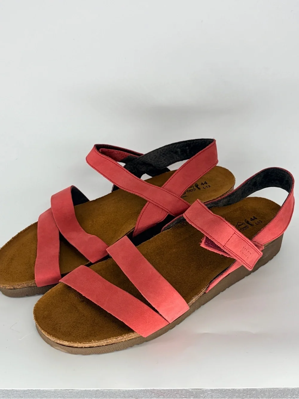 Naot Elegant Collection Kayla Brick Red Nubuck Genuine Leather Sandals Sz 13